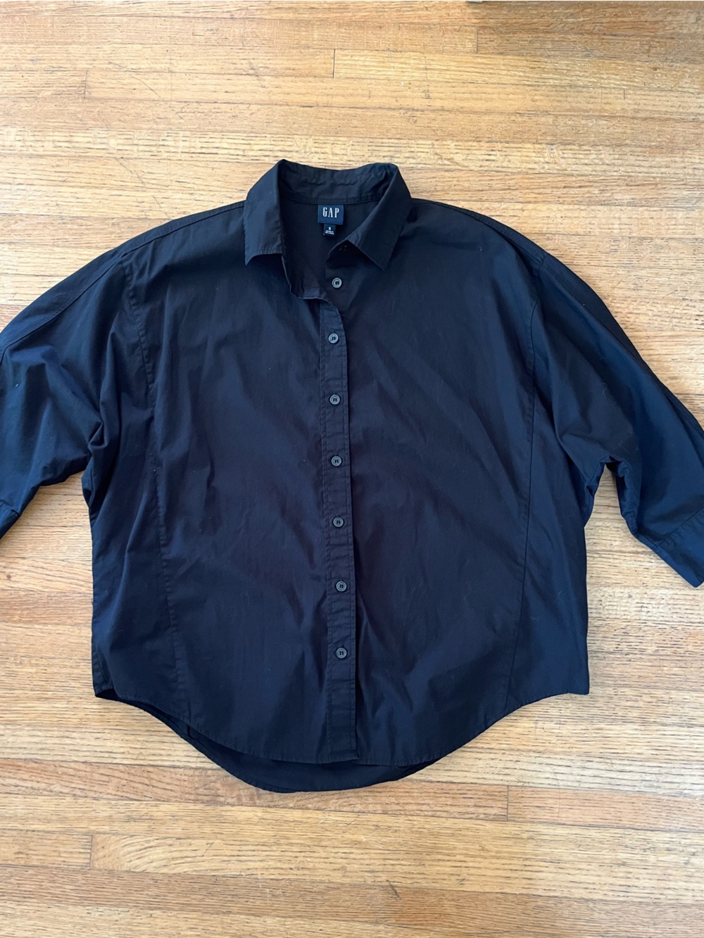 Gap Black Dolman Sleeve Button Down Cocoon Minimalist Women's Shirt S